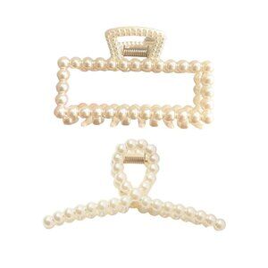 FAUX PEARL CLAW CLIP DUOS